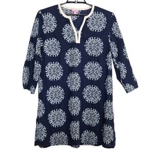 Lilly Pulitzer Swim Coverup Size XL Blue Fish Dress Cotton